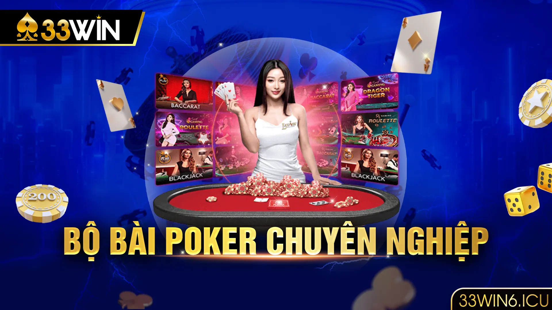 Chơi bài poker chuyên nghiệp tại 33WIN