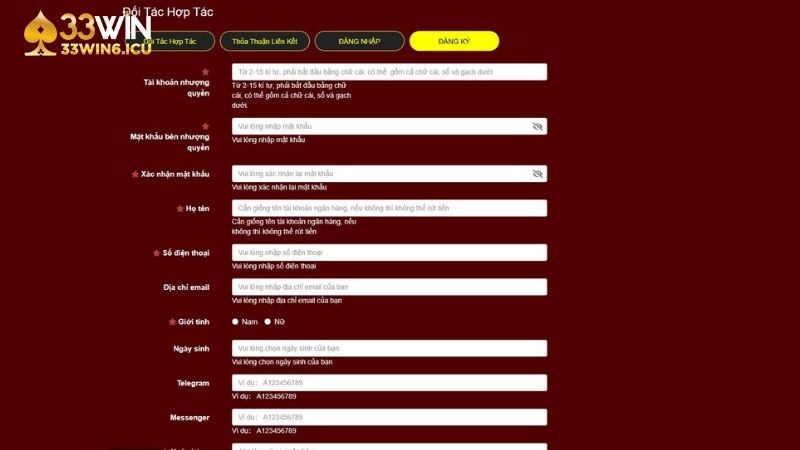 Cách đăng ký đại lý 33Win chi tiết cho tân binh