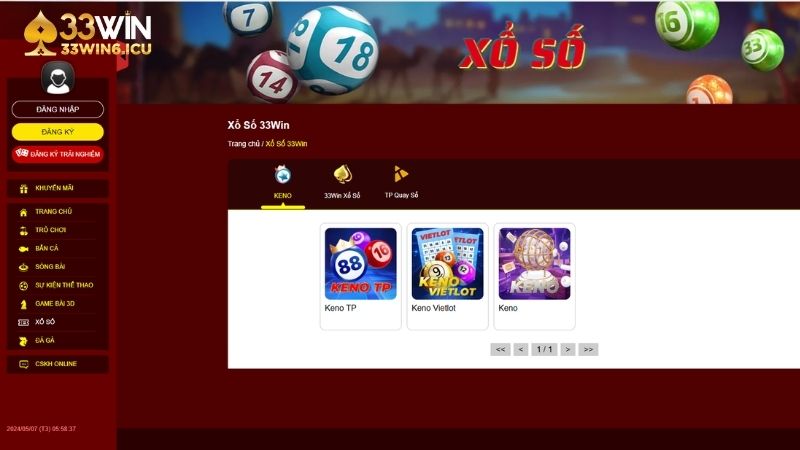 Giới thiệu xổ số Keno tại 33Win